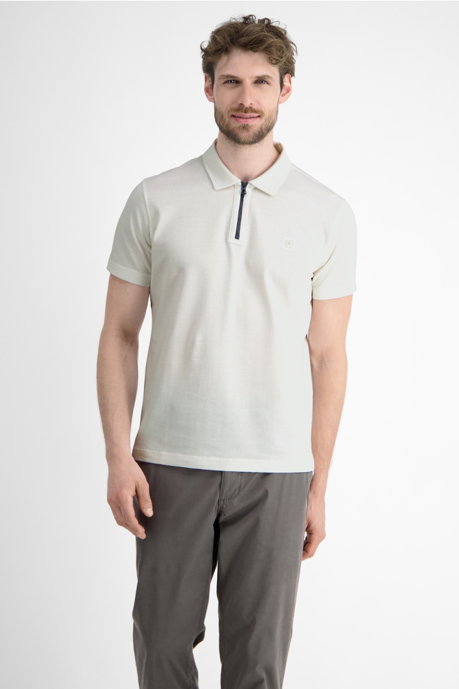 POLOSHIRT MET RITS 2553247 103 BROKEN WHITE